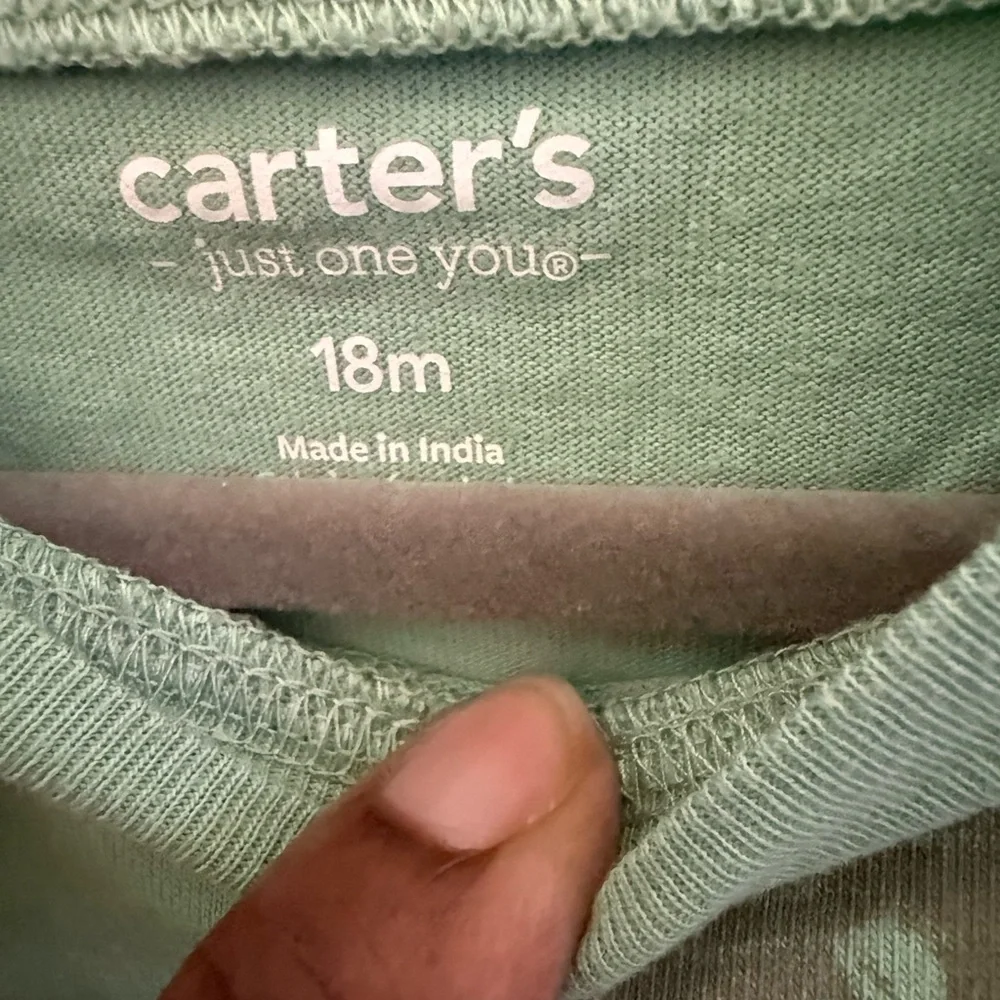 Carter's Light Green Baby Tee with Subtle Print